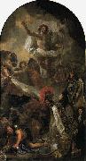 Charles le Brun Louis XIV. presenting his sceptre and helmet to Jesus Christ oil painting